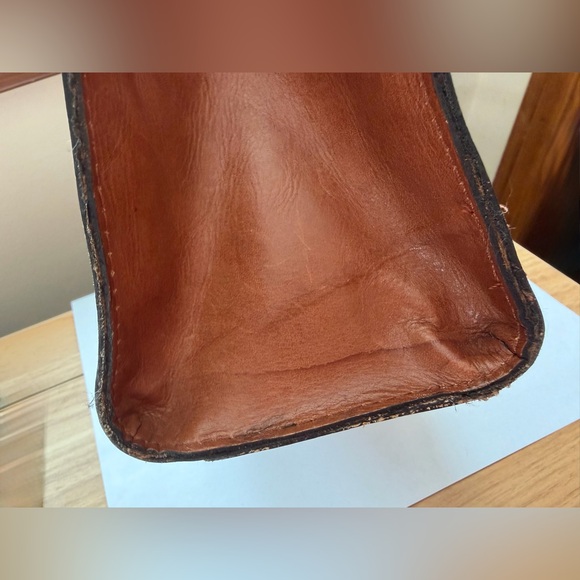 Patricia Nash Cognac Leather Satchel - Convertible to Crossbody - Picture 16 of 16